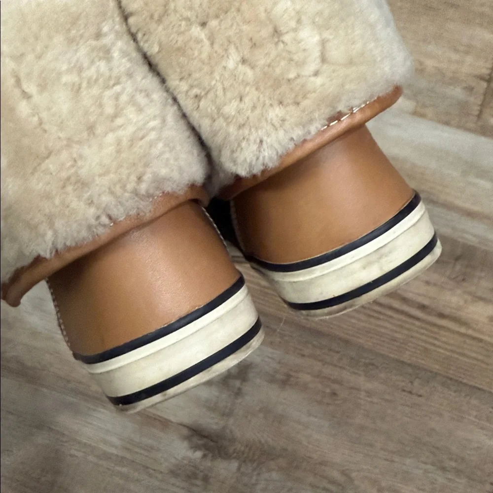 Tory Burch High-Top Benjamin Sneakers with Fur Trim 8.5 - Picture 7 of 15